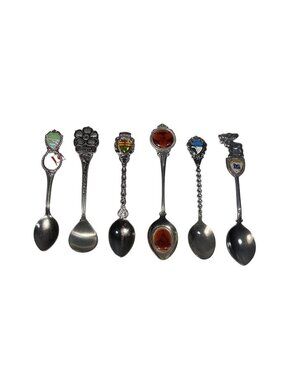 Canadian Collectible Souvenir Spoons Detailed Designs Lot Of 6 Vintage